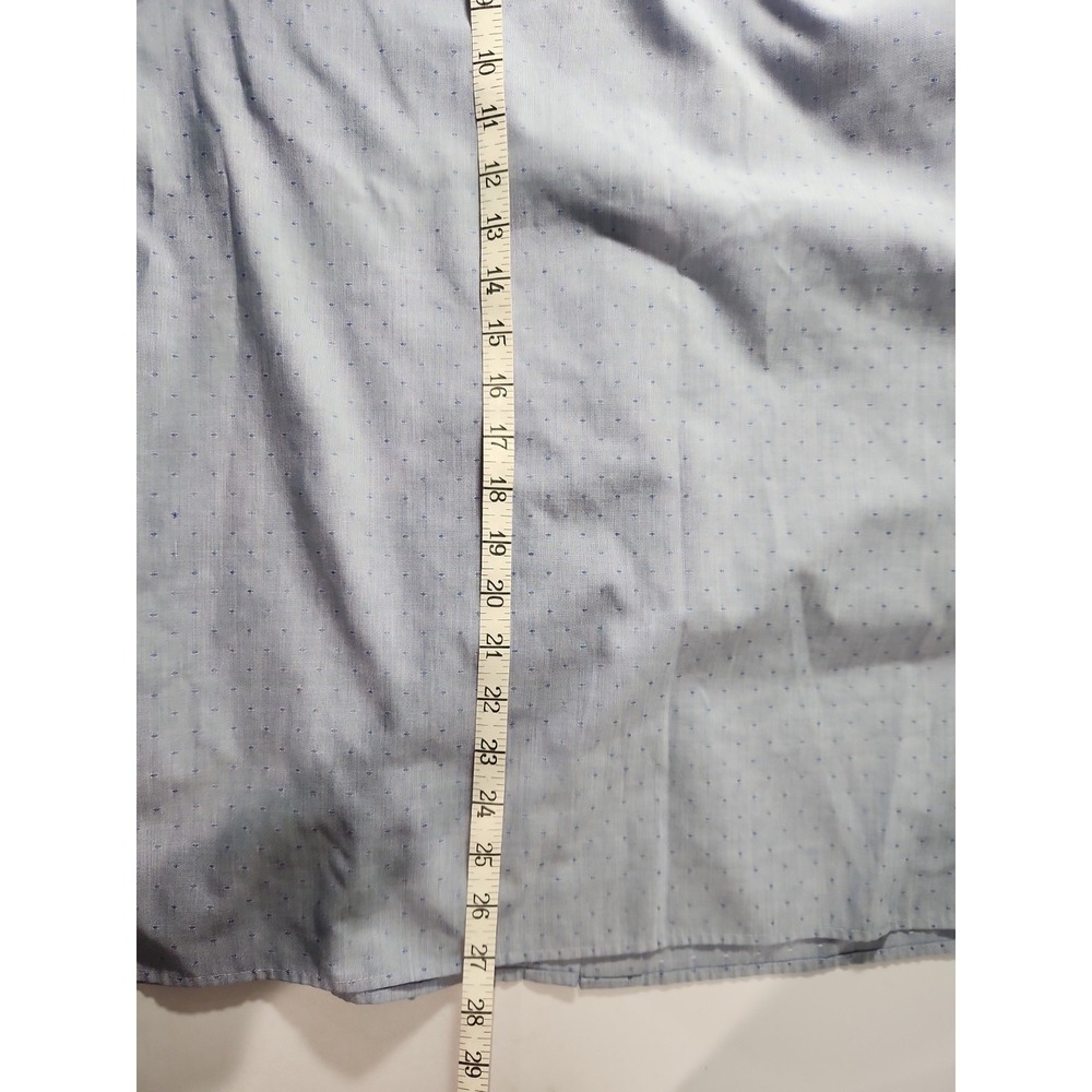 Foxcroft Womens Blue Wrinkle Free Button Down Shirt Size 14 Geometric Dot 101007 - Picture 9 of 10